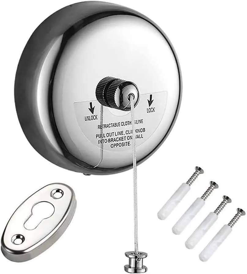 Tendedero Retractil Ropa Colgador Logia Acero Inox Pared 2,8m-2