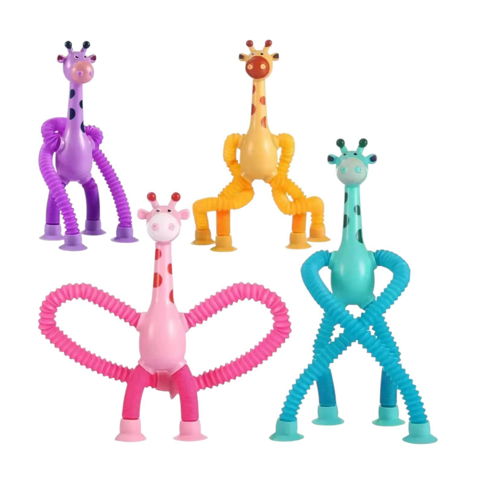 Juego de 4 Jirafas Pop it Tube Divertido Sensorial Estirar-2