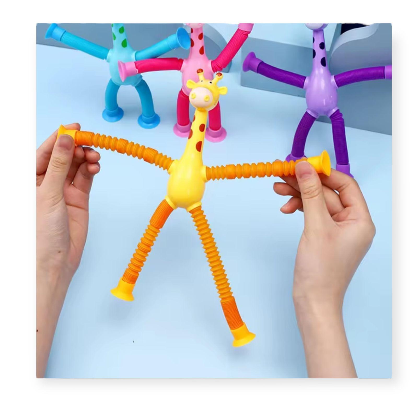 Juego de 4 Jirafas Pop it Tube Divertido Sensorial Estirar-4