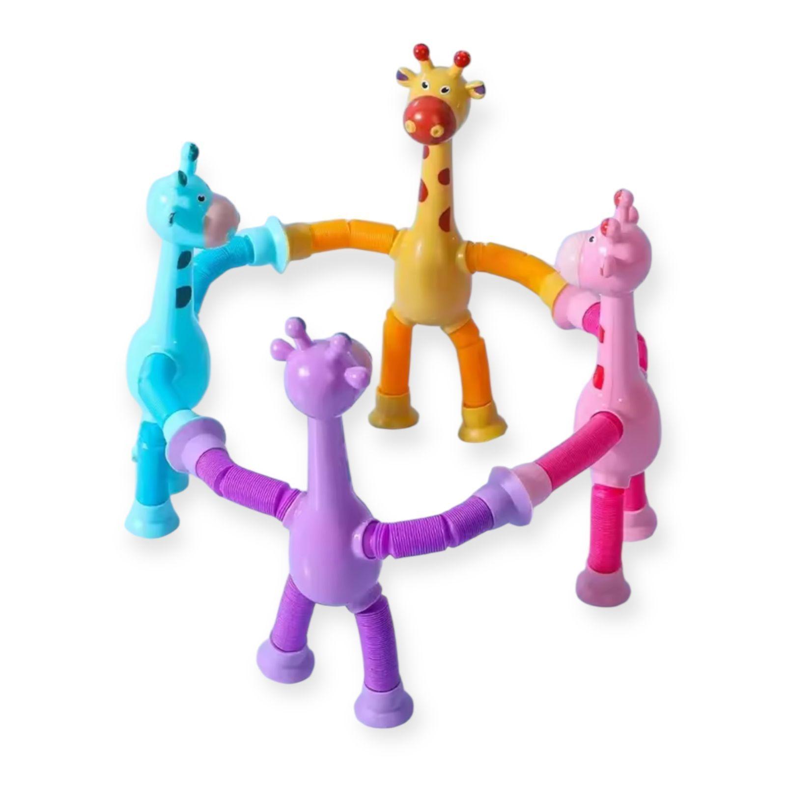 Juego de 4 Jirafas Pop it Tube Divertido Sensorial Estirar-7