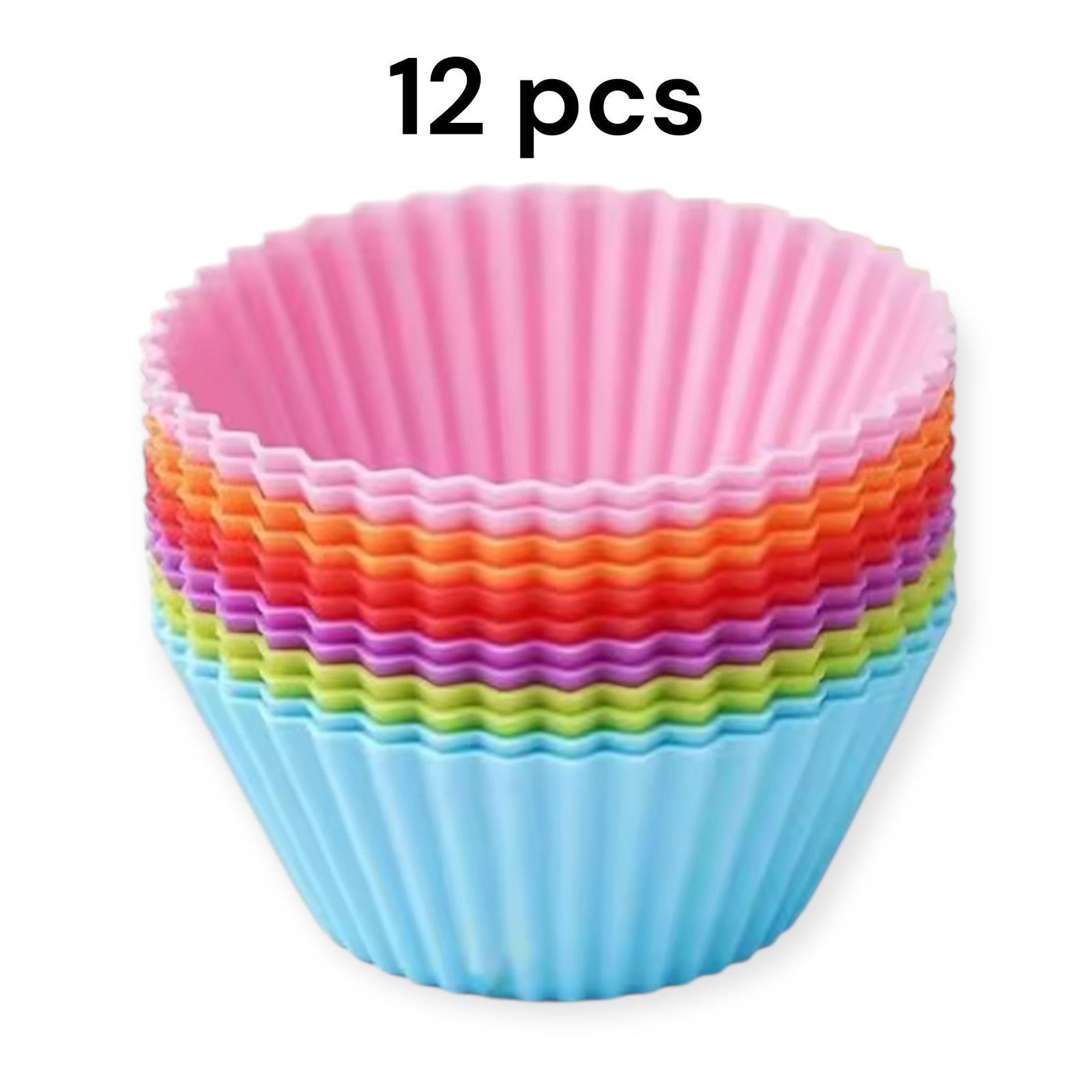 Moldes de Silicona x12 Capacillos Cupcakes Reutilizables-4