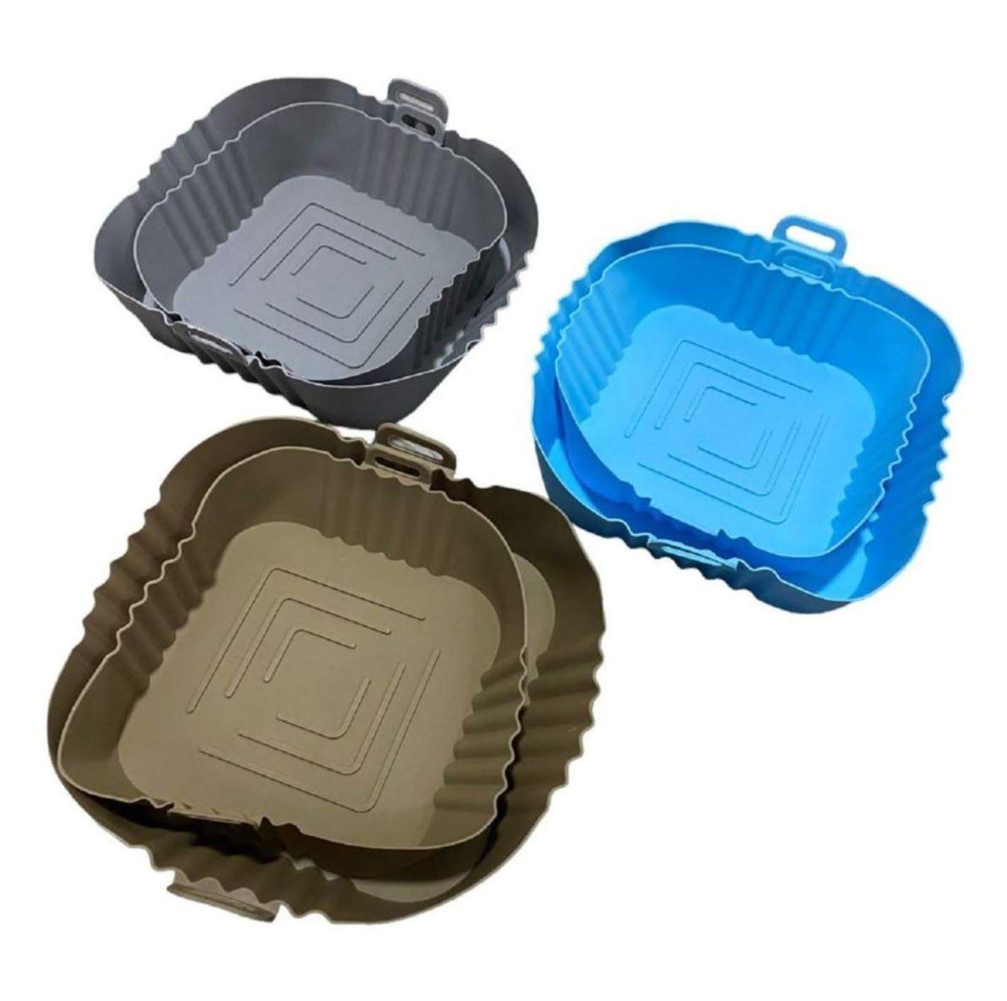 Set x2 Bandeja AirFryer Silicona Cuadrada Freidora Aire -2