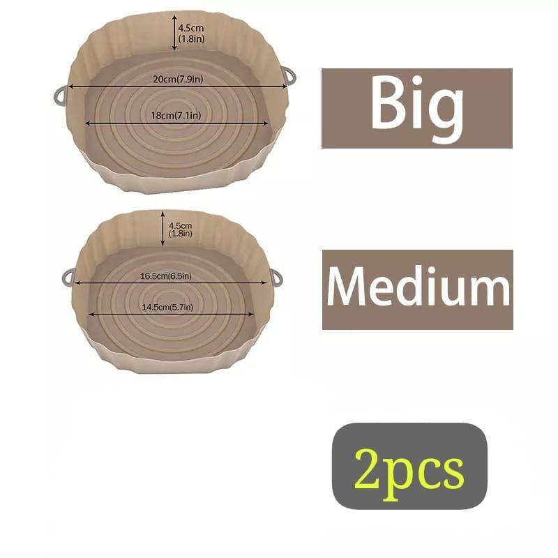 Set x2 Bandeja AirFryer Silicona Cuadrada Freidora Aire -4