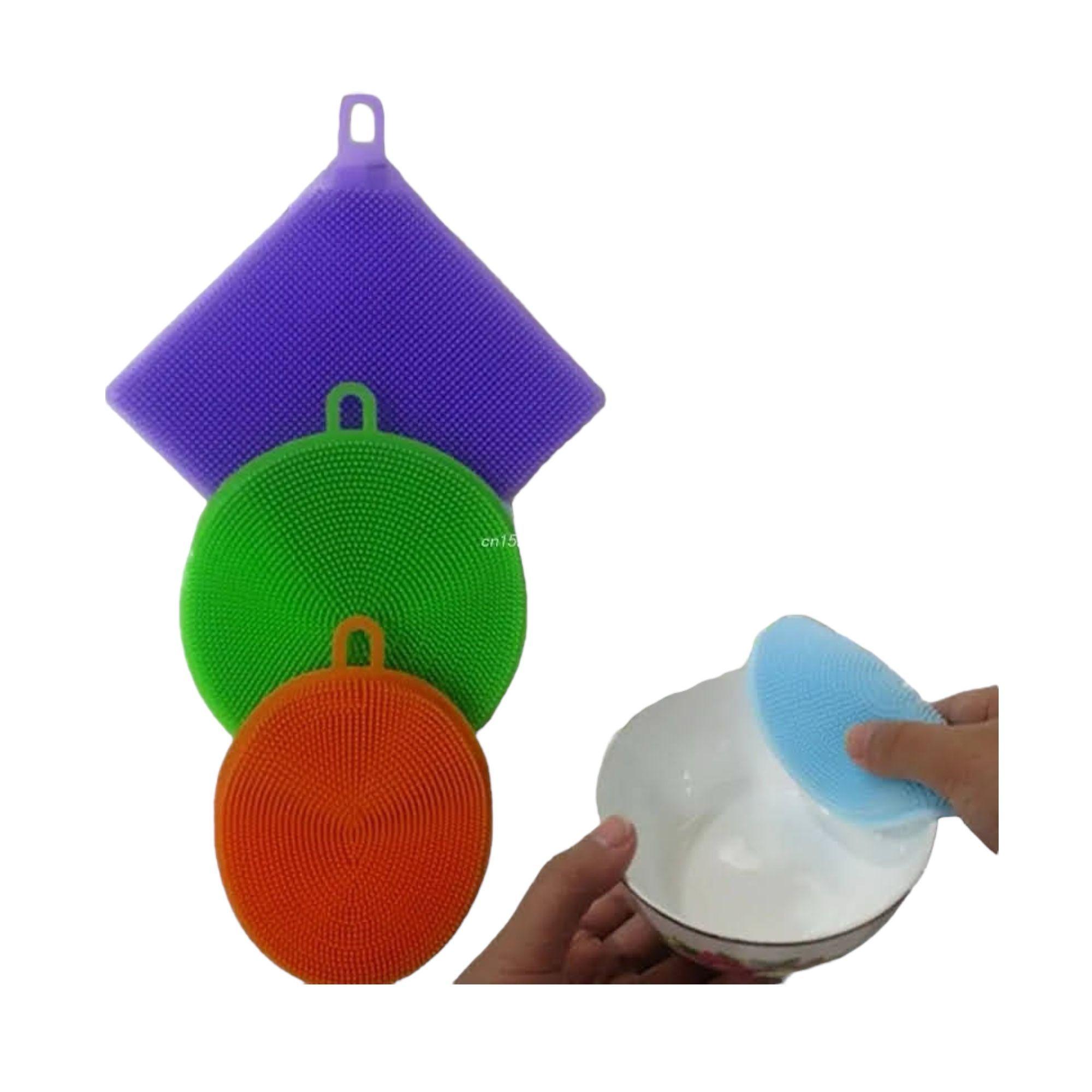 Pack x3 Esponja Silicona Multiusos Alta Resistencia Lavaloza-3
