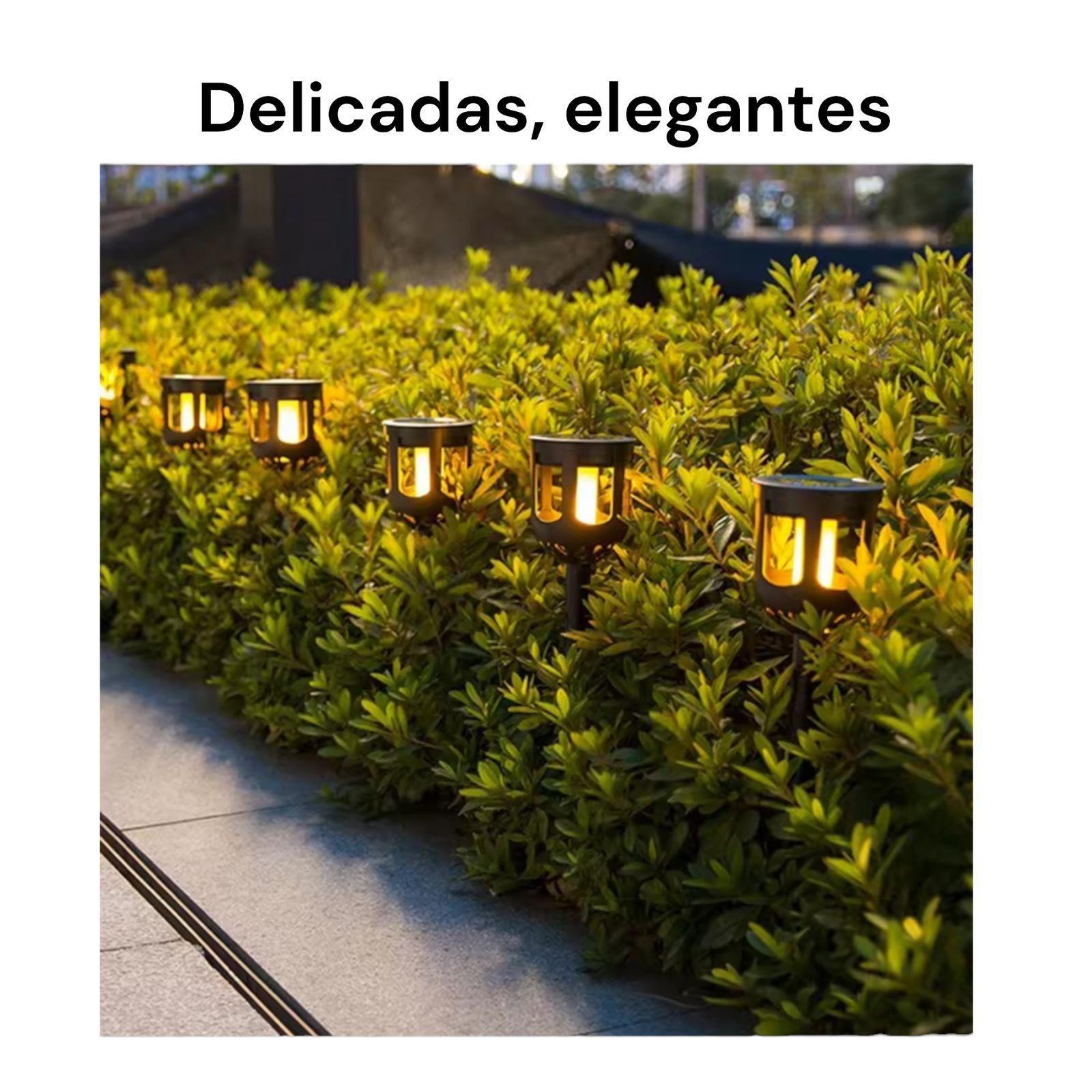 Estaca Solar X2 Exterior Para Jardin Lampara Antorcha-2