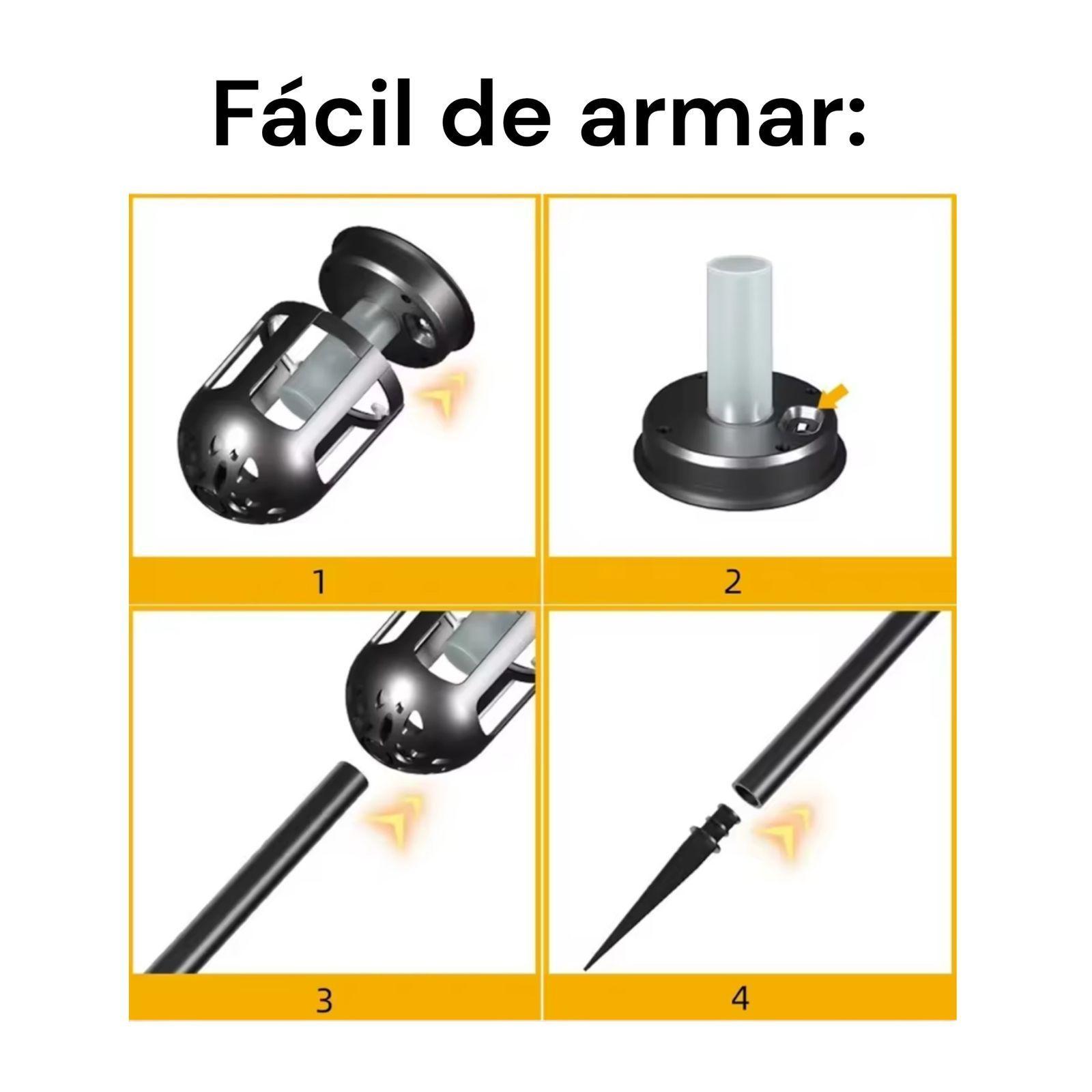 Estaca Solar X2 Exterior Para Jardin Lampara Antorcha-5