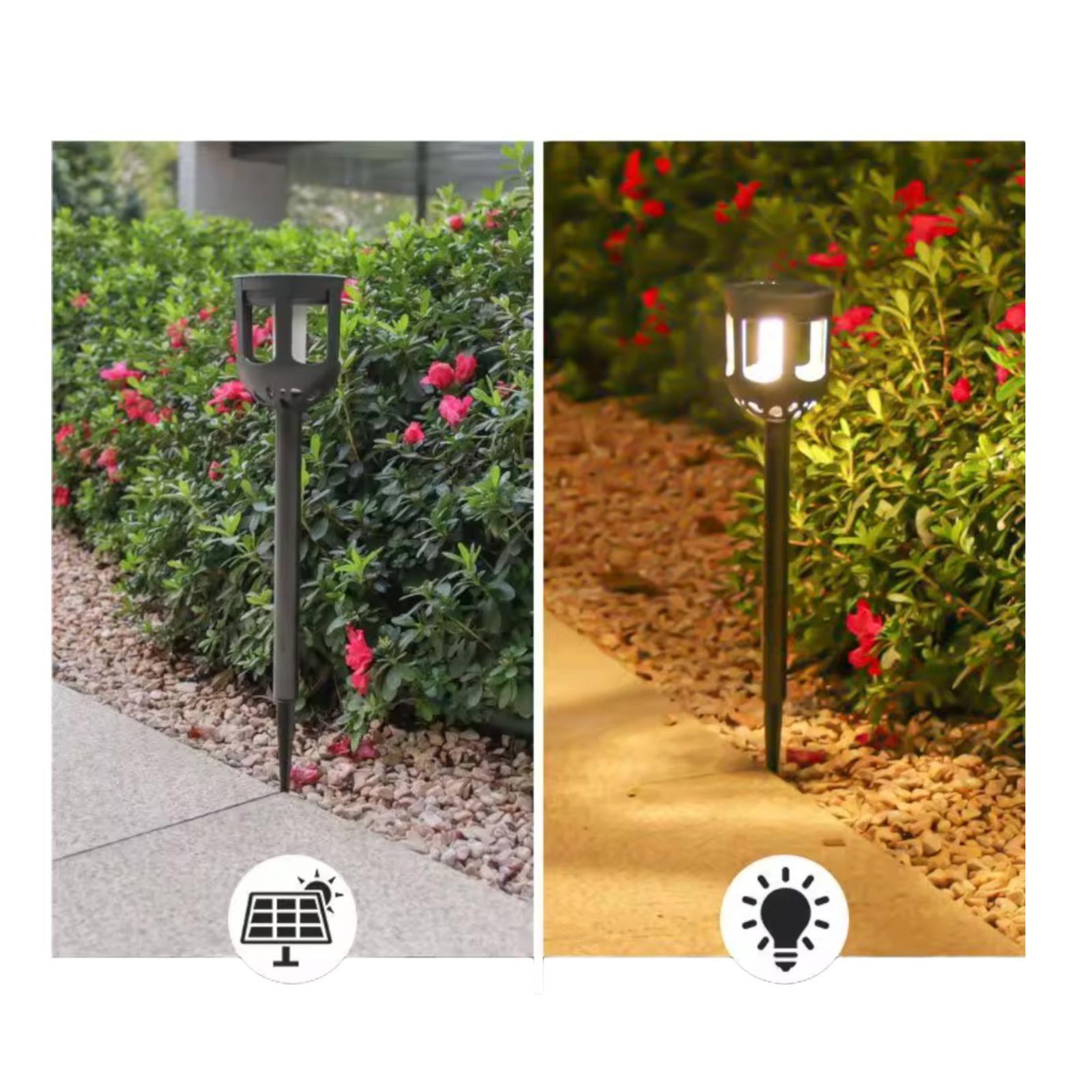 Estaca Solar X2 Exterior Para Jardin Lampara Antorcha-7
