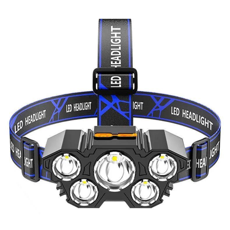 Linterna Frontal 5 LED Recargable USB Foco Impermeable-3