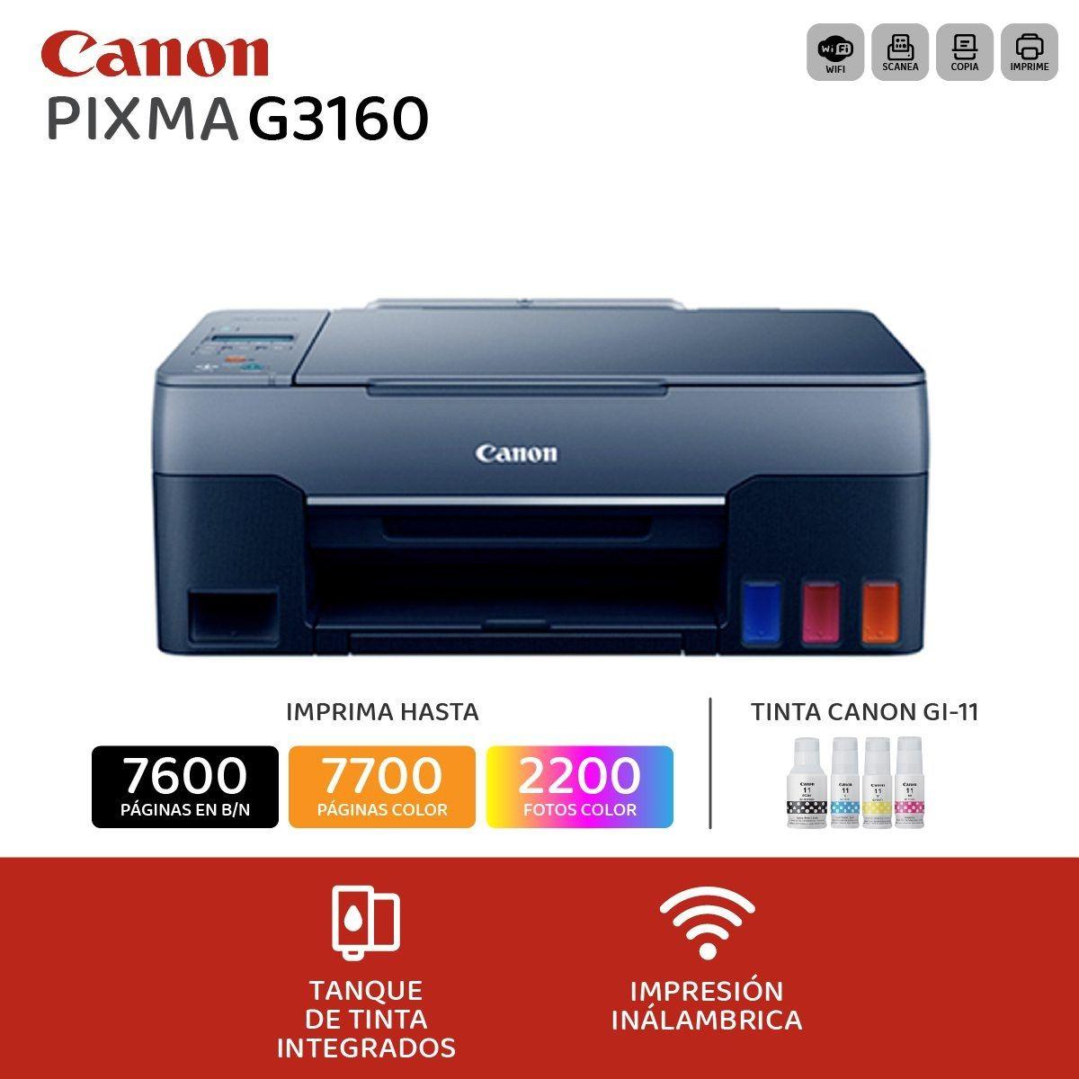 Canon Multifuncional Pixma G3160 Navy Blue Wifi, 4468C025-1