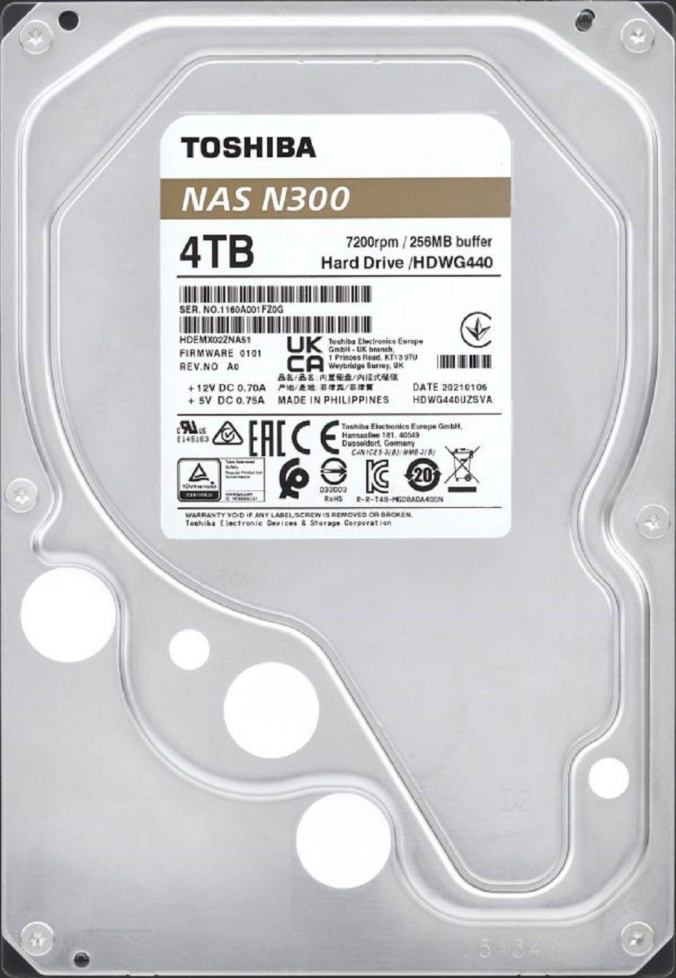 TOSHIBA Disco Duro Nas 4TB N300 3.5″ Sata HDWG440XZSTA-5