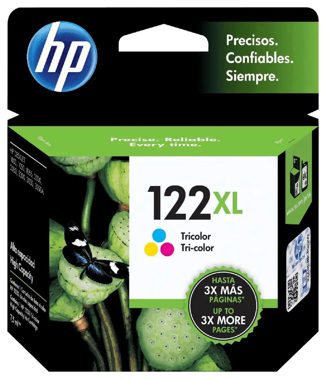 HP Tinta 122XL, Tricolor, Alto Rendimiento, CH564HL Original-0