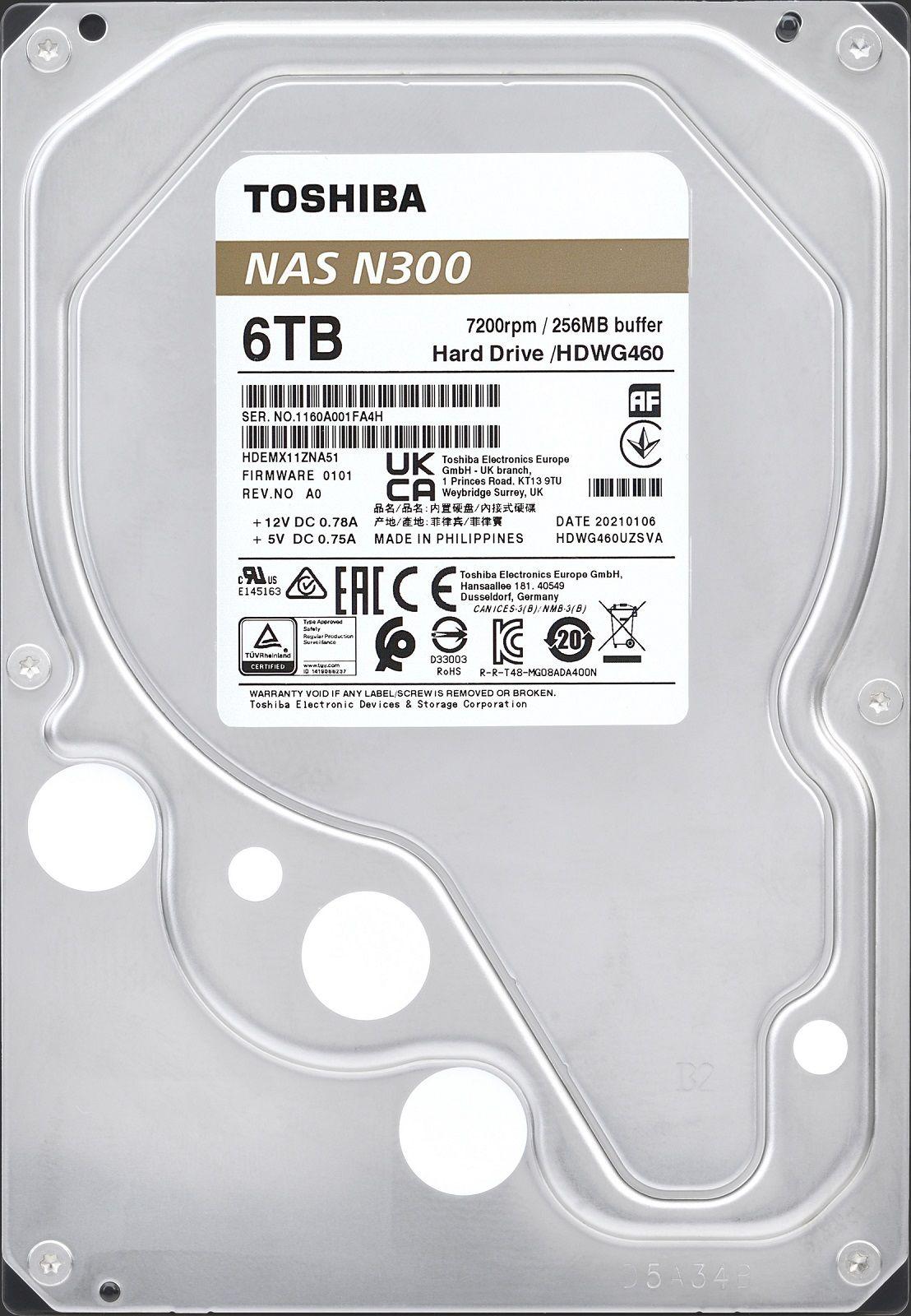 TOSHIBA Disco Duro Nas 6TB N300 3.5″ Sata HDWG460XZSTA-5