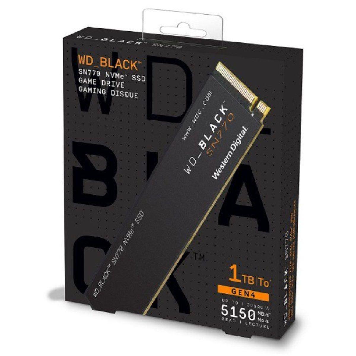 WD SSD 1TB, Black, SN770 R5150 W4900 NVMe M.2 WDS100T3X0E Western