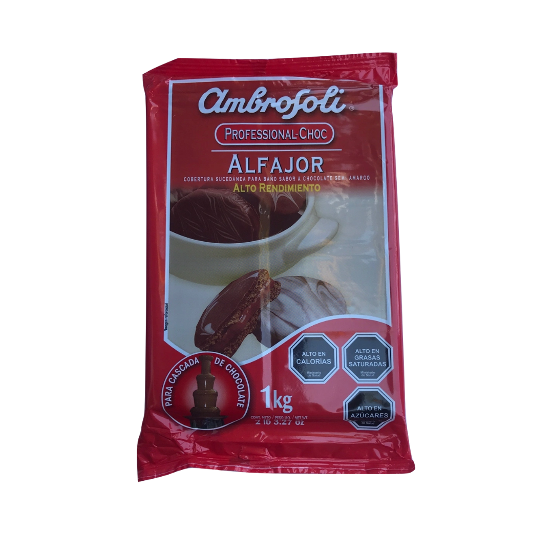 Cobertura Chocolate Alfajor Alto Rendimiento en barra Ambrosoli 1Kg-0