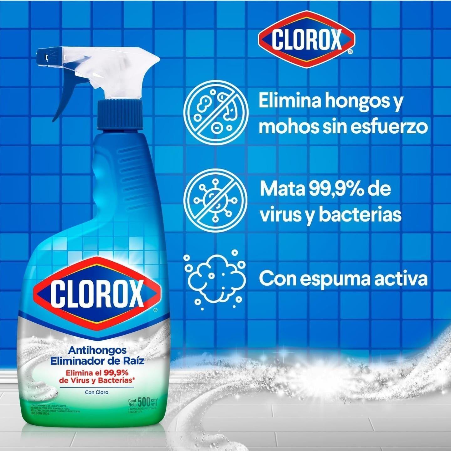 Antihongos Clorox 500 ml elimina virus y bacterias y todo tipo de infección -4