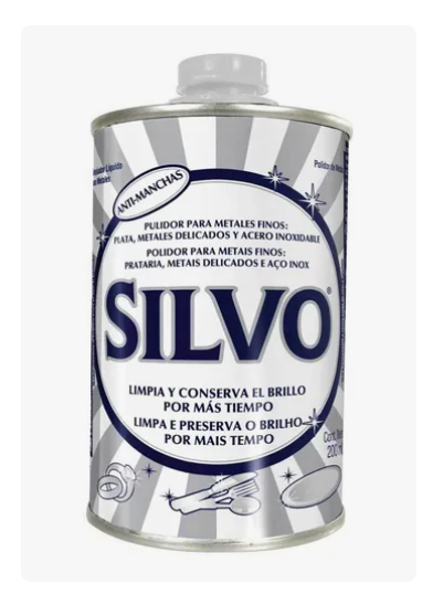 Limpiador de Metales Líquido Silvo Pulidor Metales Finos 200ml-3