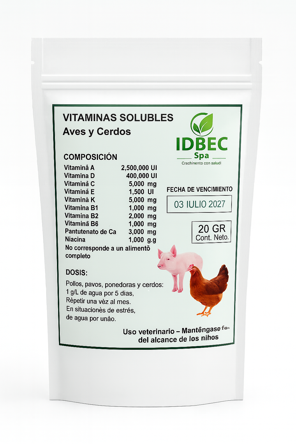 vitamina para todo tipo de aves - sachet 20 gr -2