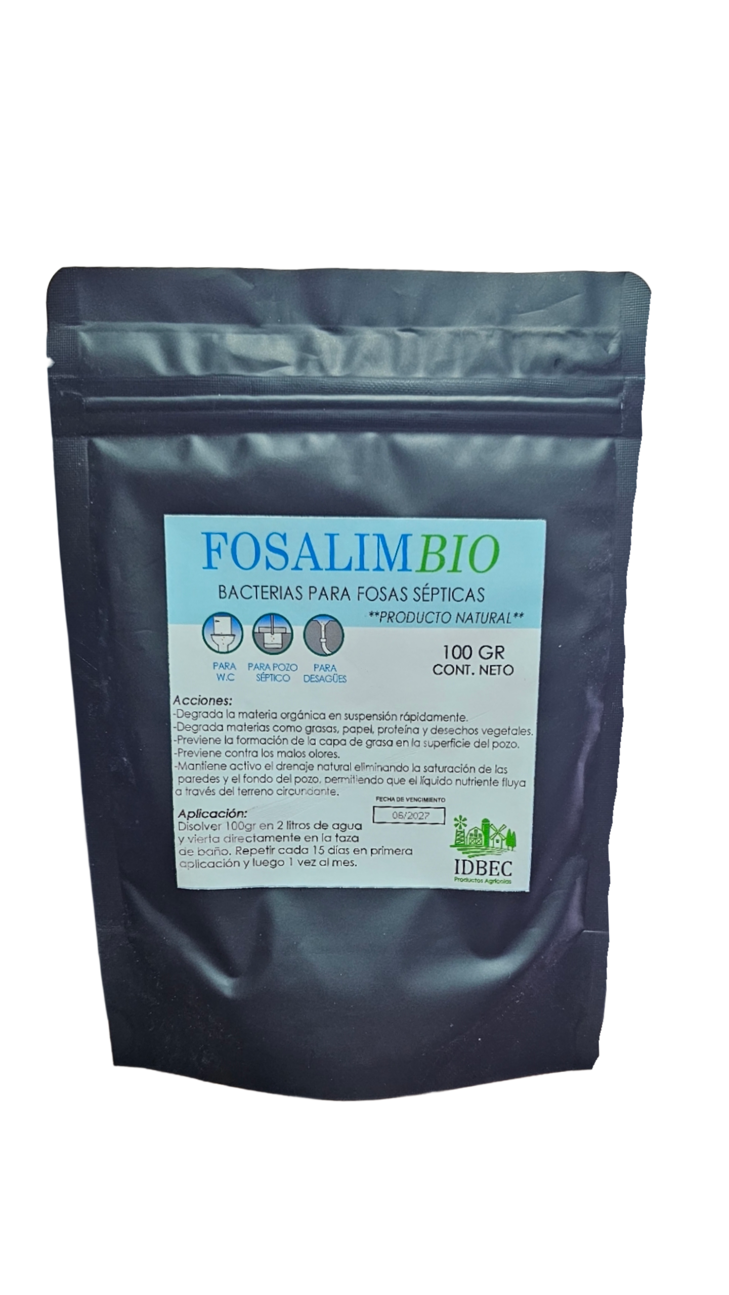 Bacterias para fosas sépticas Fosalimbio 100 gr elimina olores y desintegra materia orgánica-3