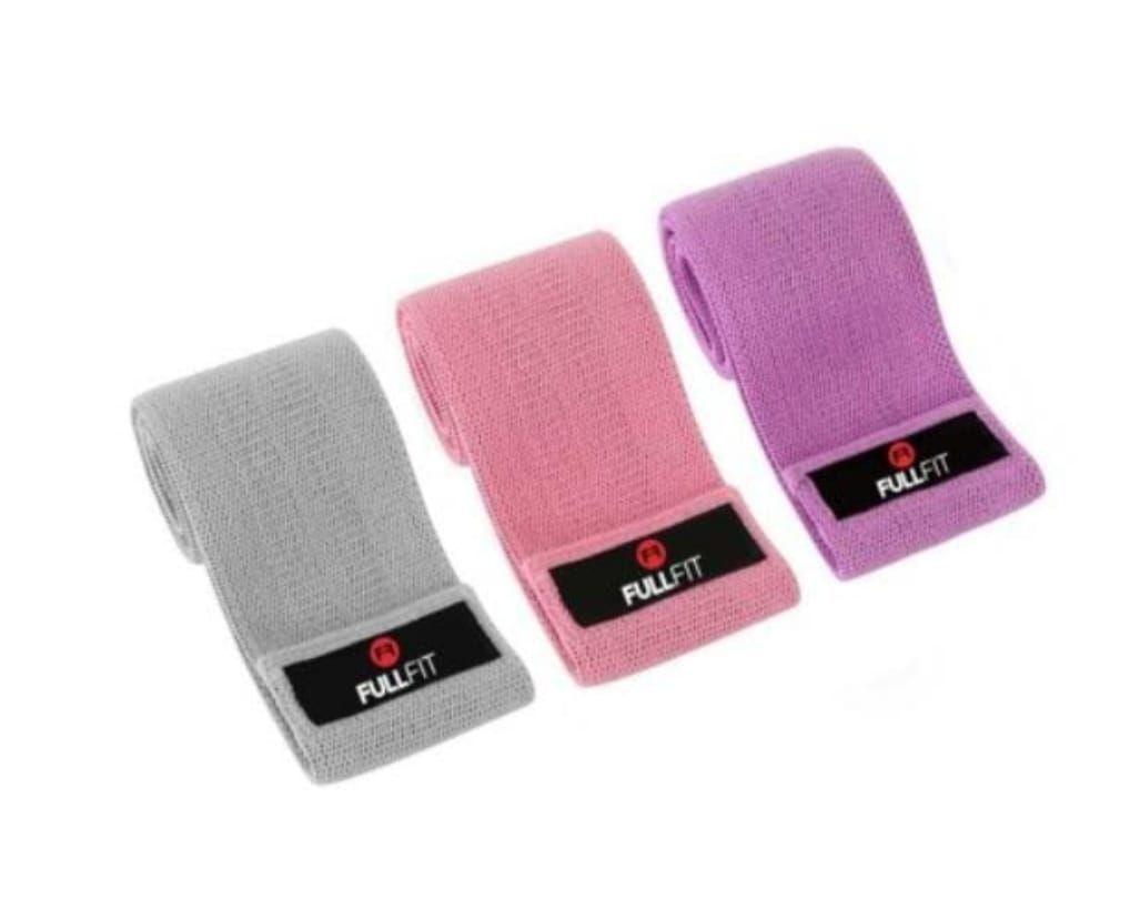 Set 3 bandas elasticas glute band 3 niveles de resistencia FULLFIT-0