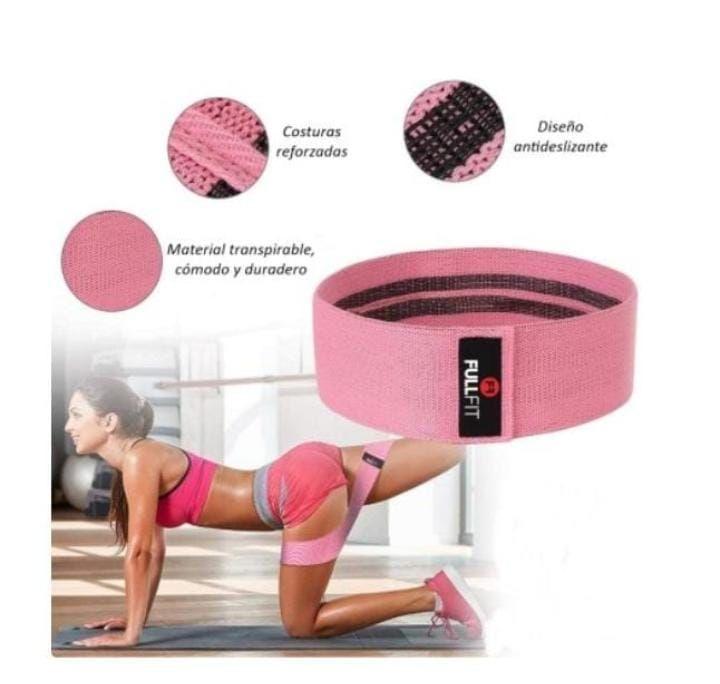 Set 3 bandas elasticas glute band 3 niveles de resistencia FULLFIT-3