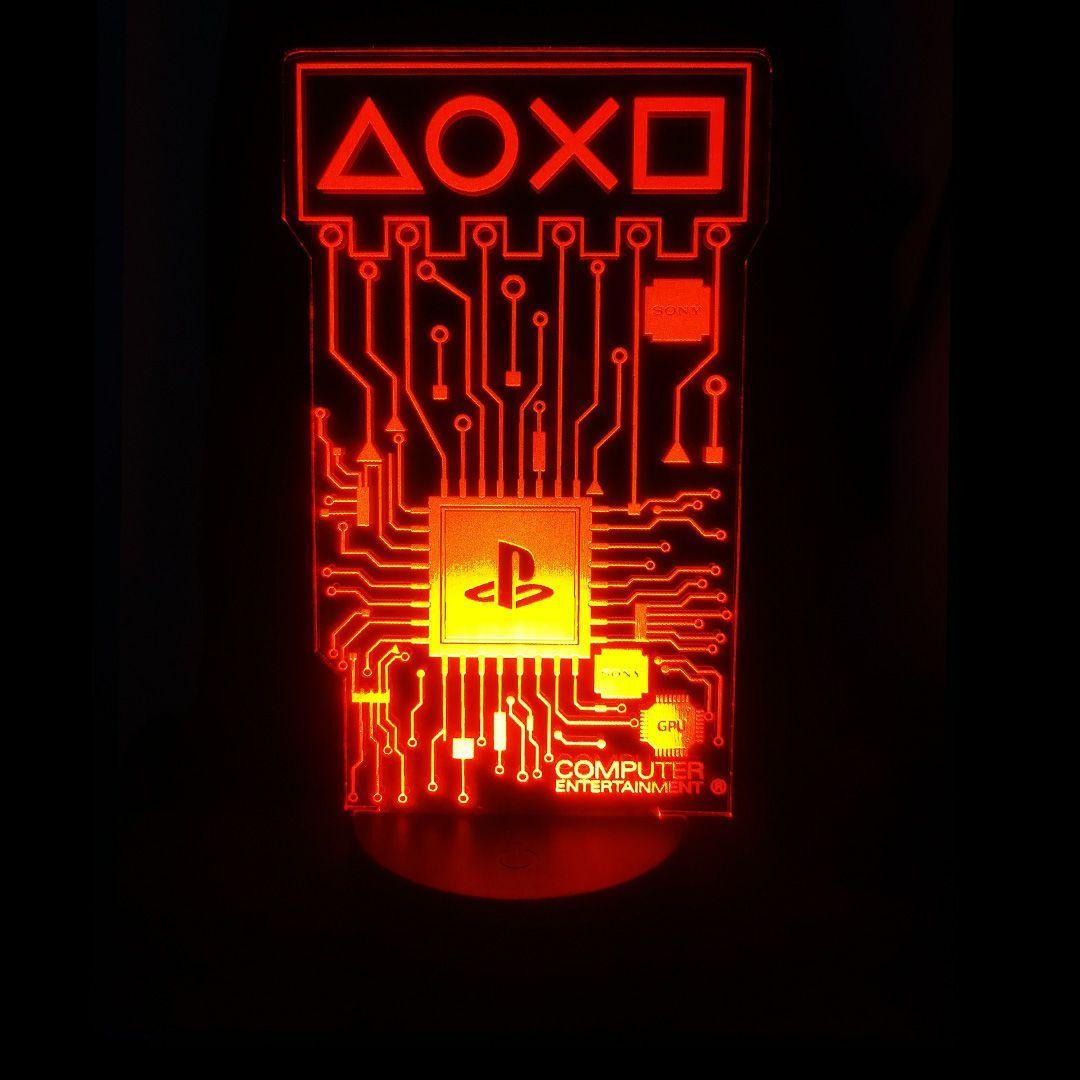Lámpara Led 3d Playstation + Control Remoto -4