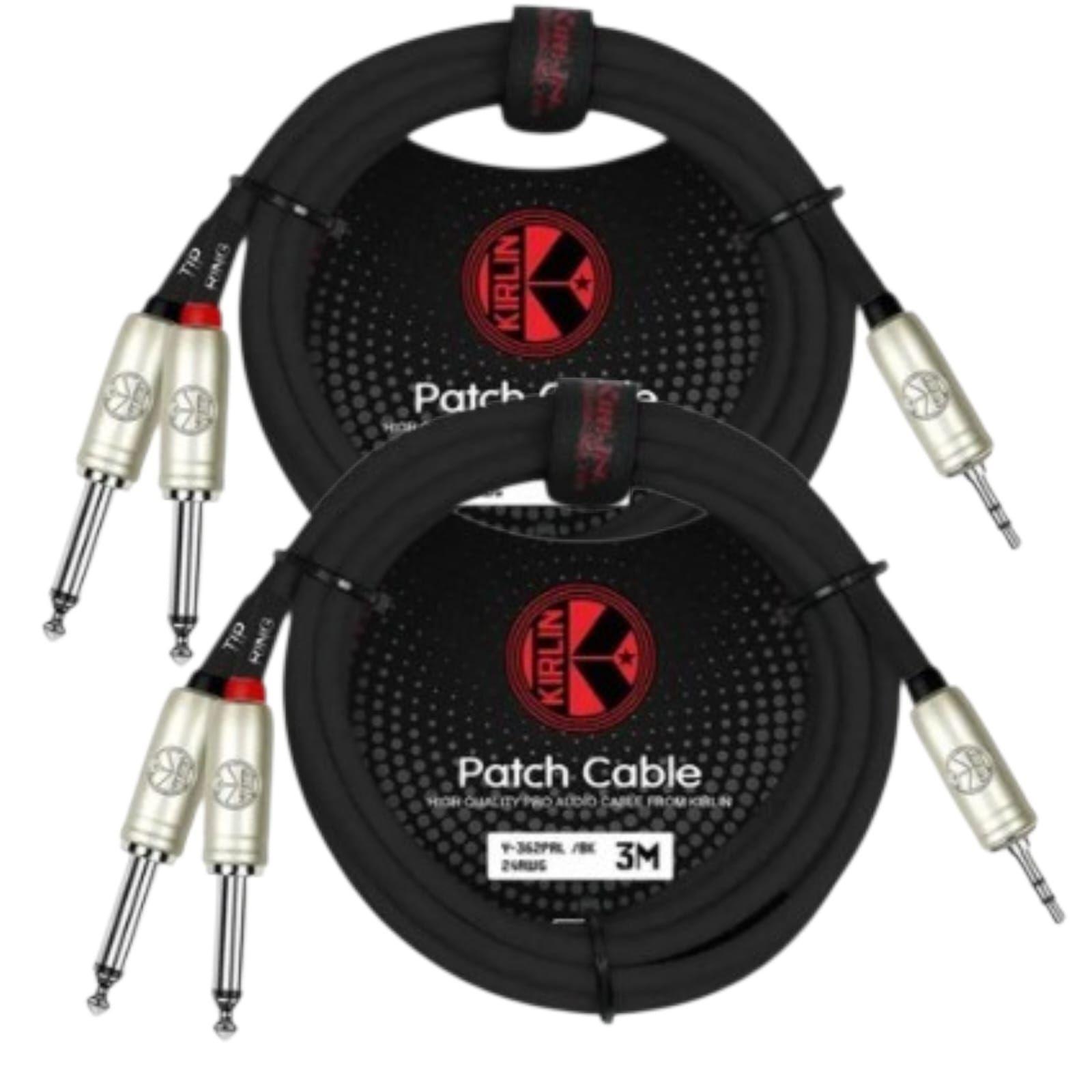 Pack de 2 cables PATCH 3 5mm TRS PLUG 2X 1 4 MONO PLUG 3MTS-0