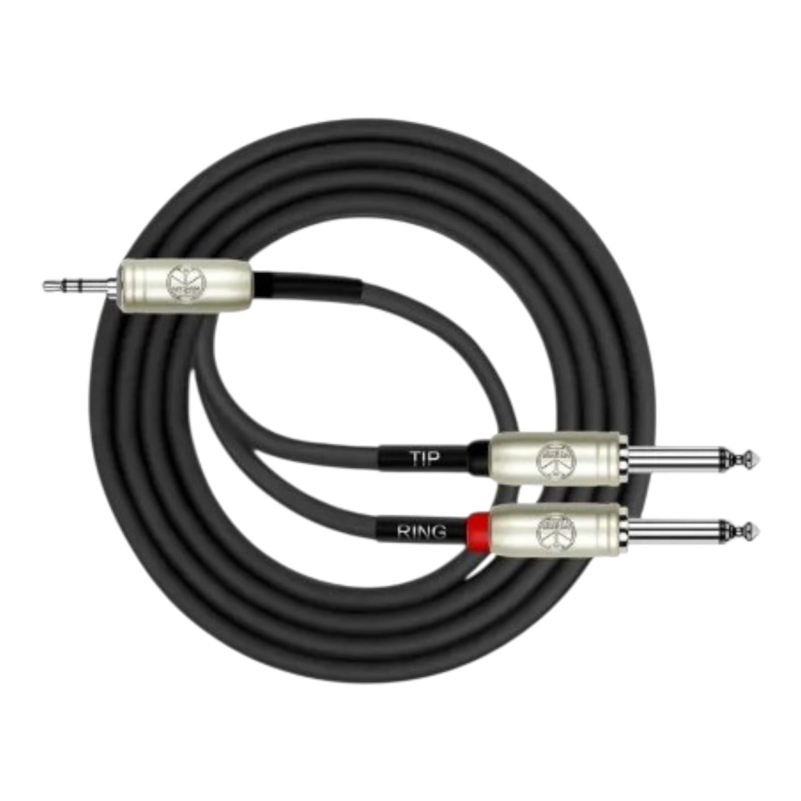 Pack de 2 cables PATCH 3 5mm TRS PLUG 2X 1 4 MONO PLUG 3MTS-2