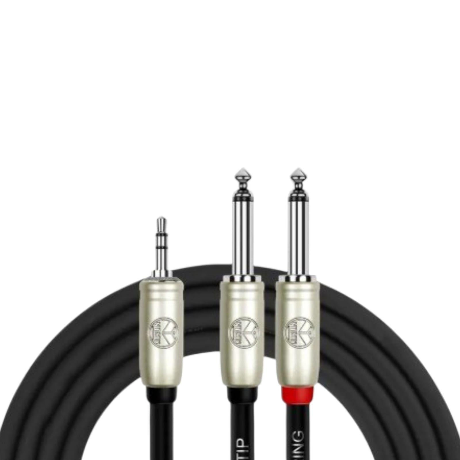 Pack de 2 cables PATCH 3 5mm TRS PLUG 2X 1 4 MONO PLUG 3MTS-3