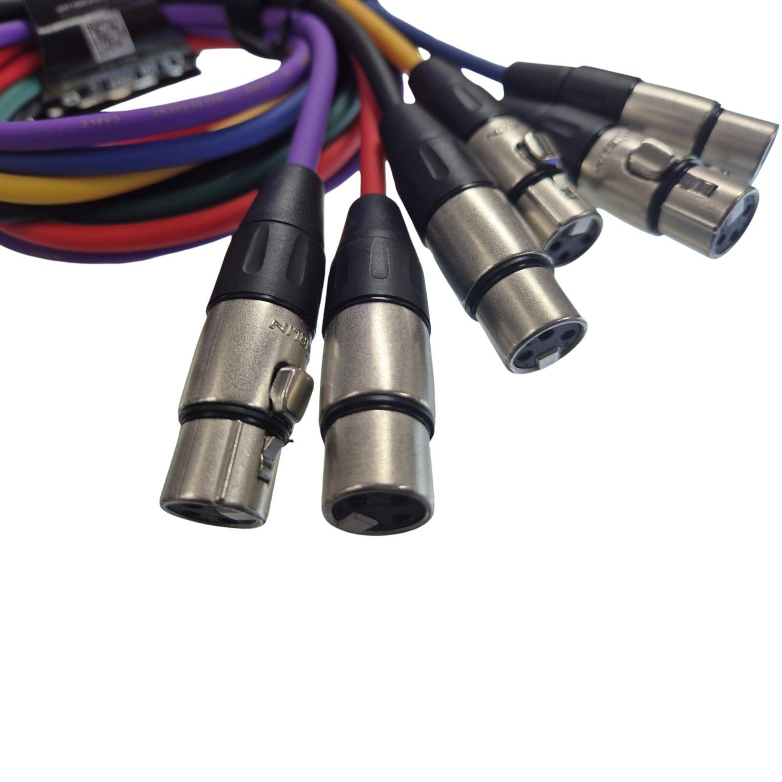 Pack 6 Cables de audio XLR Kirlin de 1mtrs-1