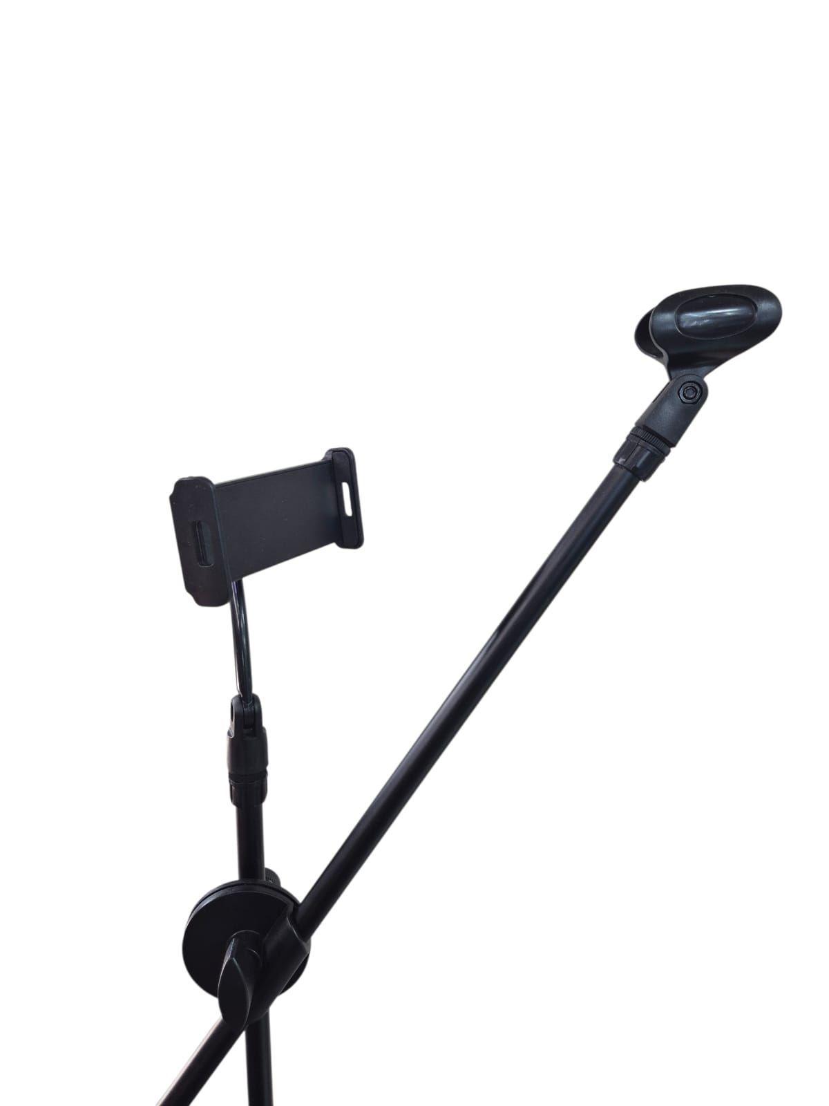 Pedestal De Microfono con Porta Celular-3
