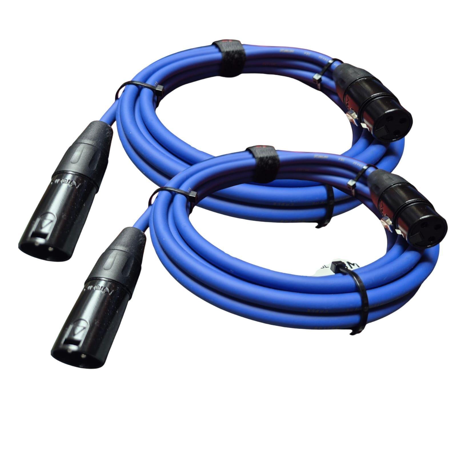 Pack de Cables de Micr fono Xlr Macho A Xlr Hembra 3 Metros Azul Kirlin-2