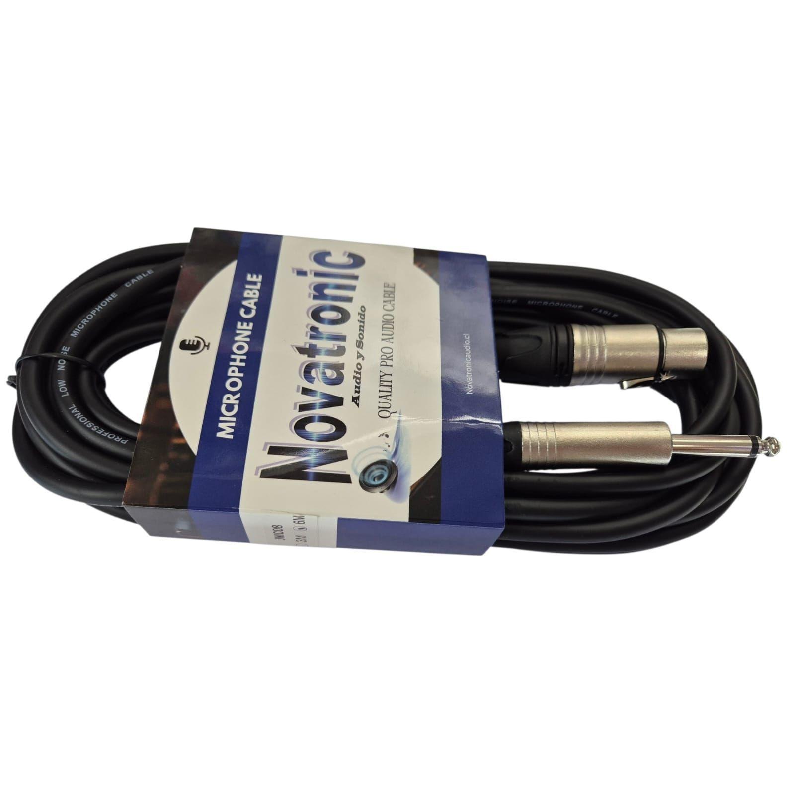 PACK de 3 Cables de Microfono XLR HEMBRA A Plug 6 3mm Novatronic-2