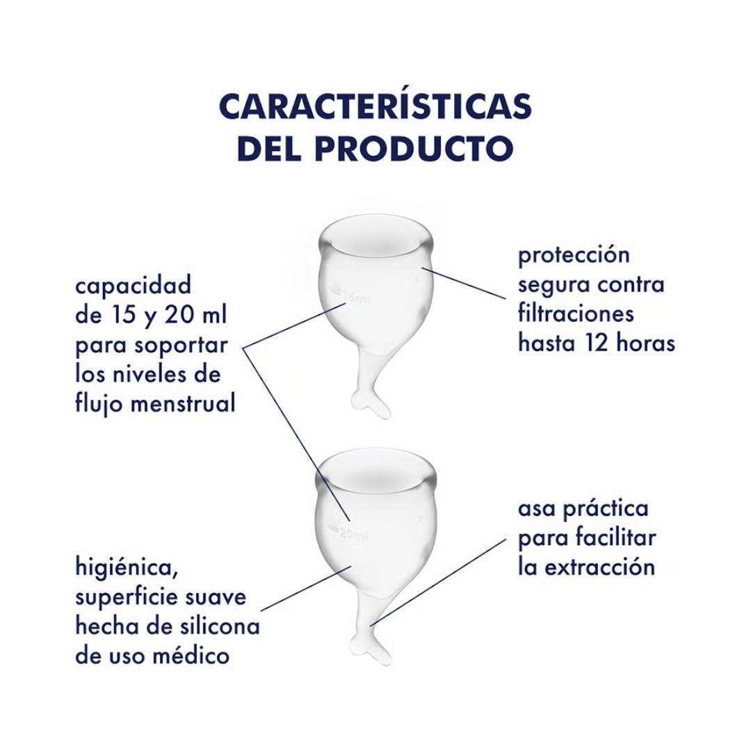 Satisfyer Set de 2 Copitas Menstruales Feel Secure Blanco-5