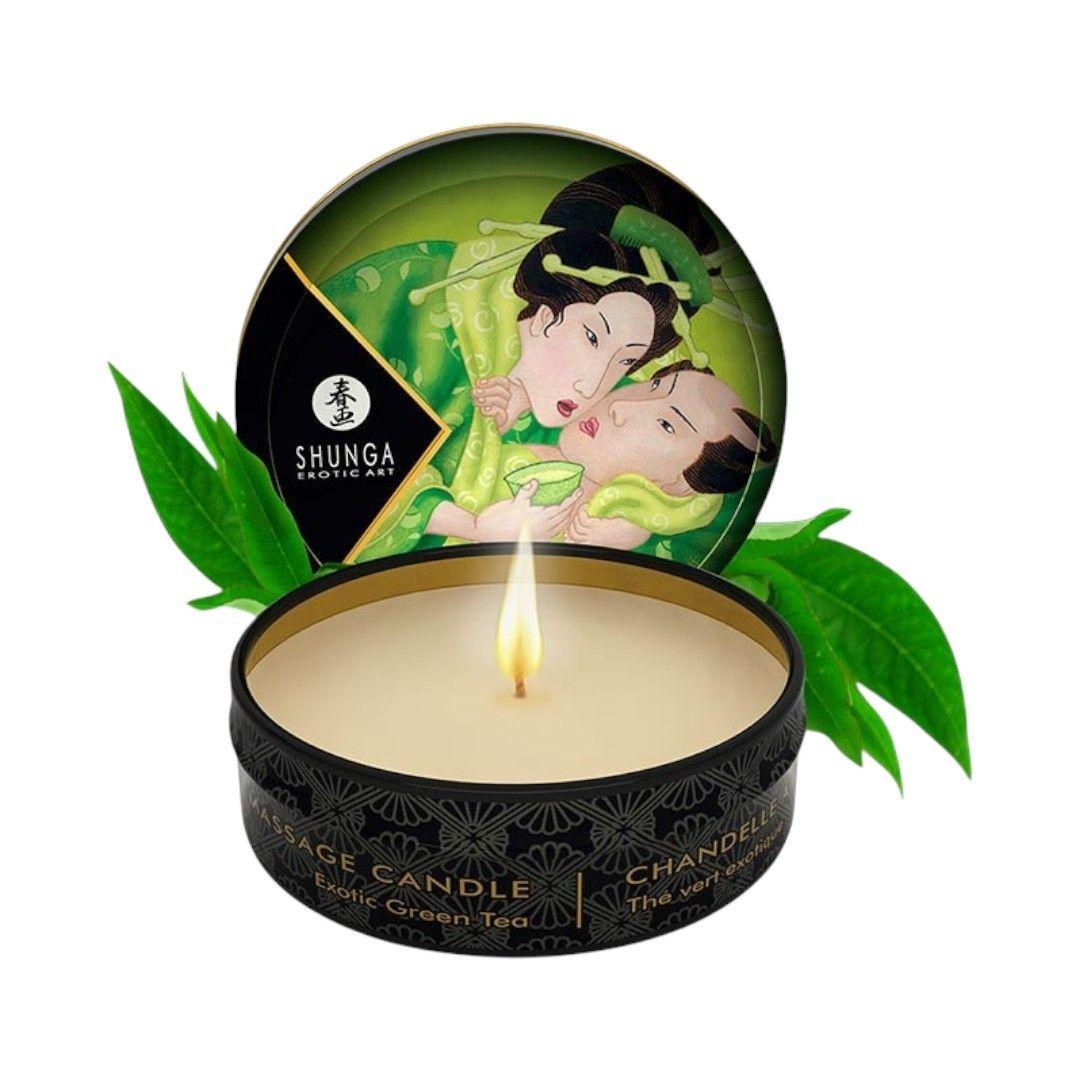 Mini Vela con Aceite para Masajes Té Verde 30 ml-0