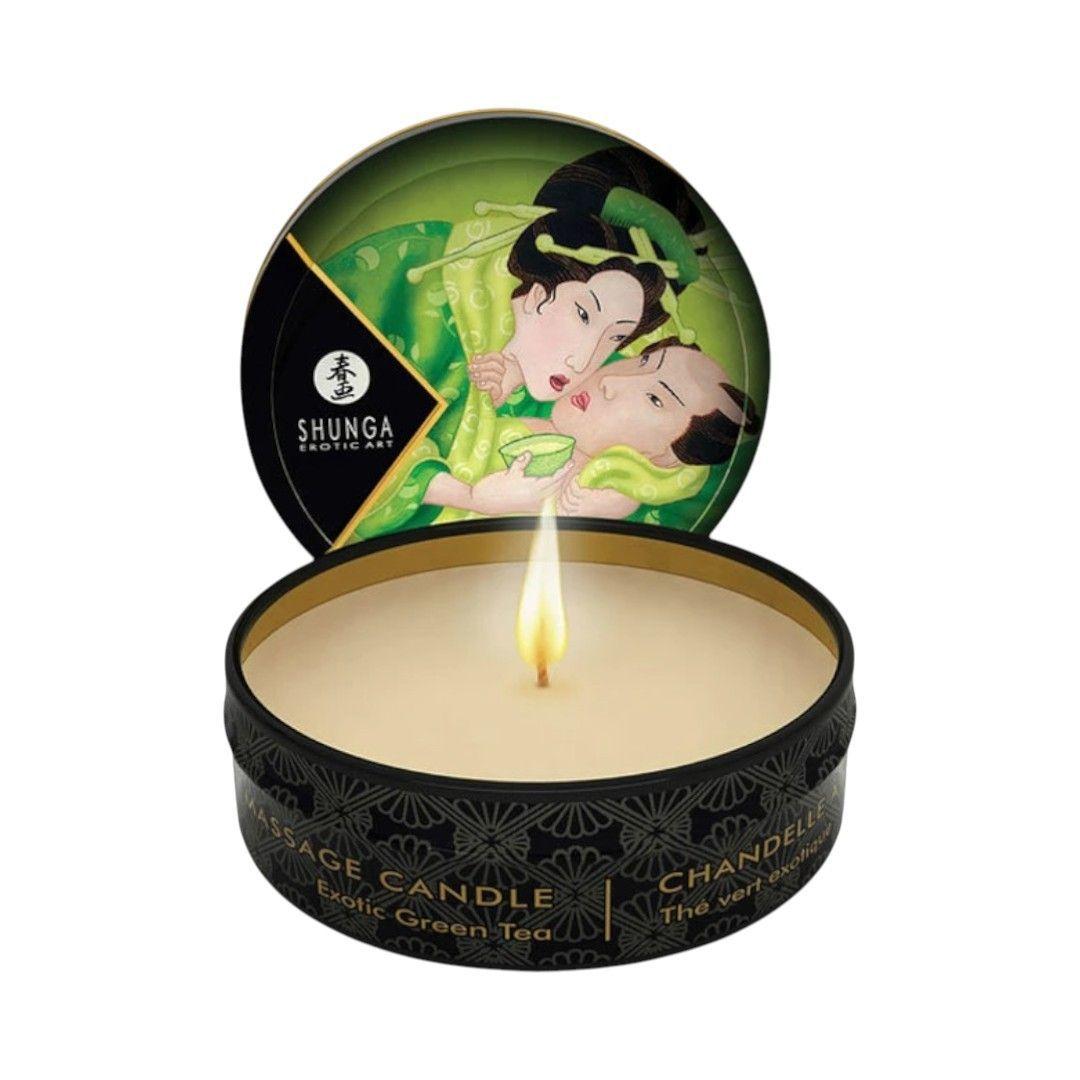 Mini Vela con Aceite para Masajes Té Verde 30 ml-1