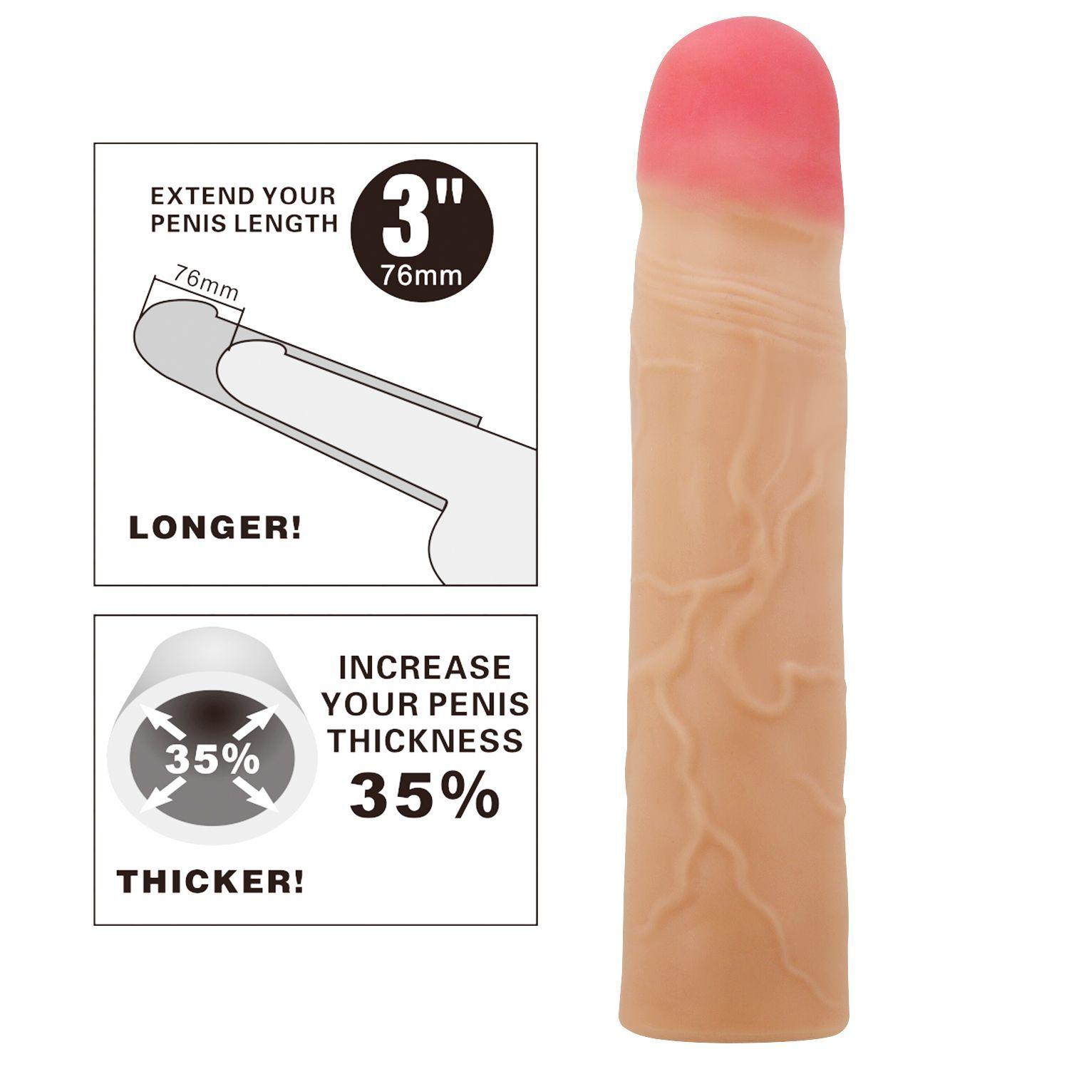 Funda Extensora y Engrosadora de Pene Kylian 19,5 cms-2