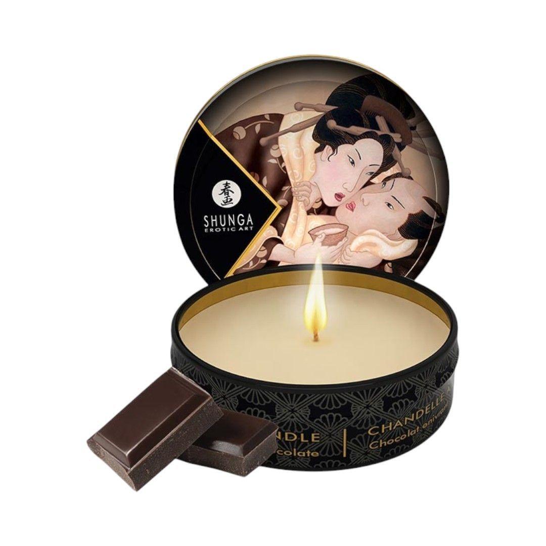 Mini Vela con Aceite para Masajes Chocolate 30 ml-0