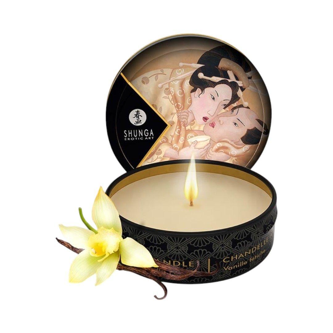 Mini Vela con Aceite para Masajes Vainilla 30 ml-0