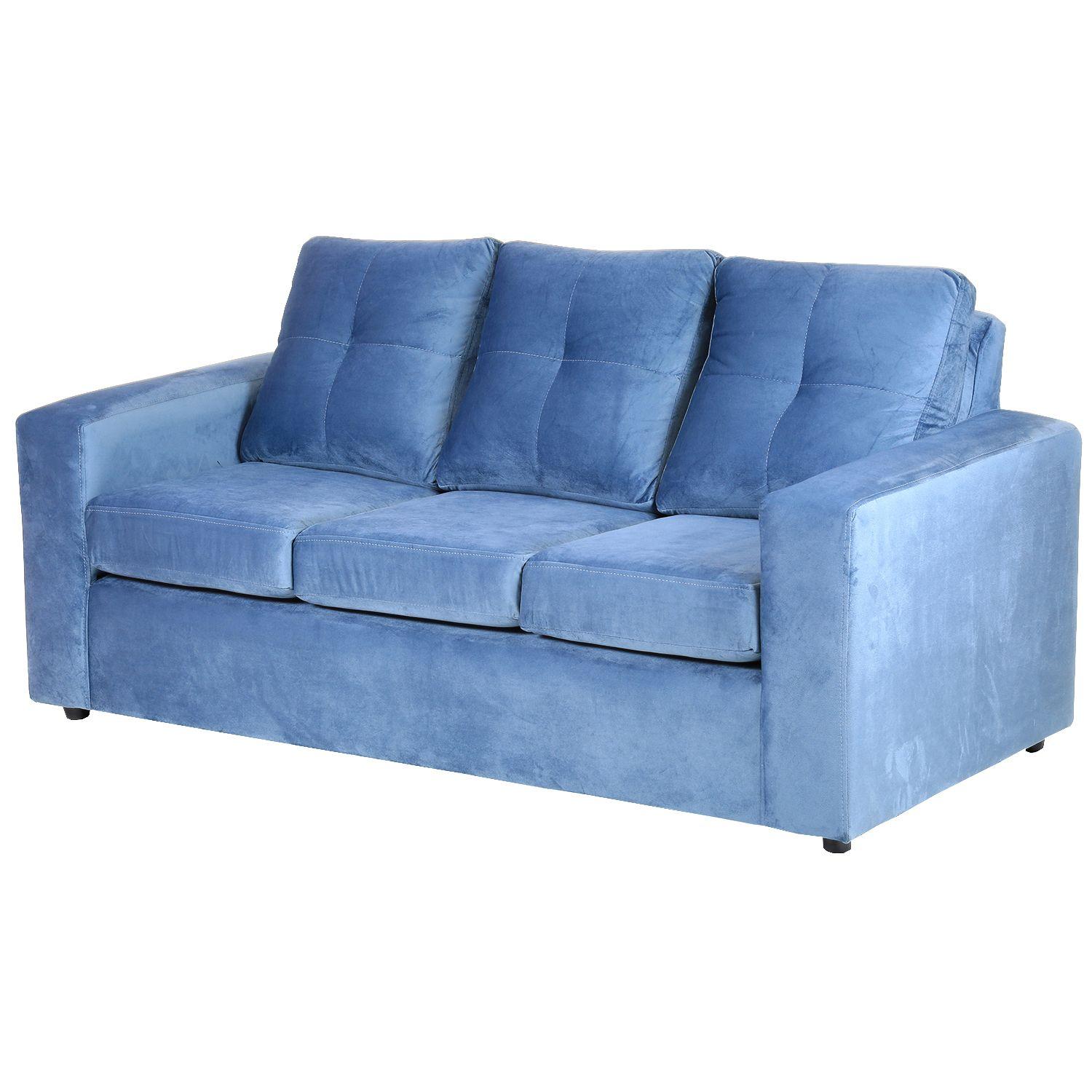 Living Emanuel 3 Cuerpos Y 2 Poufs - Tela Felpa-2