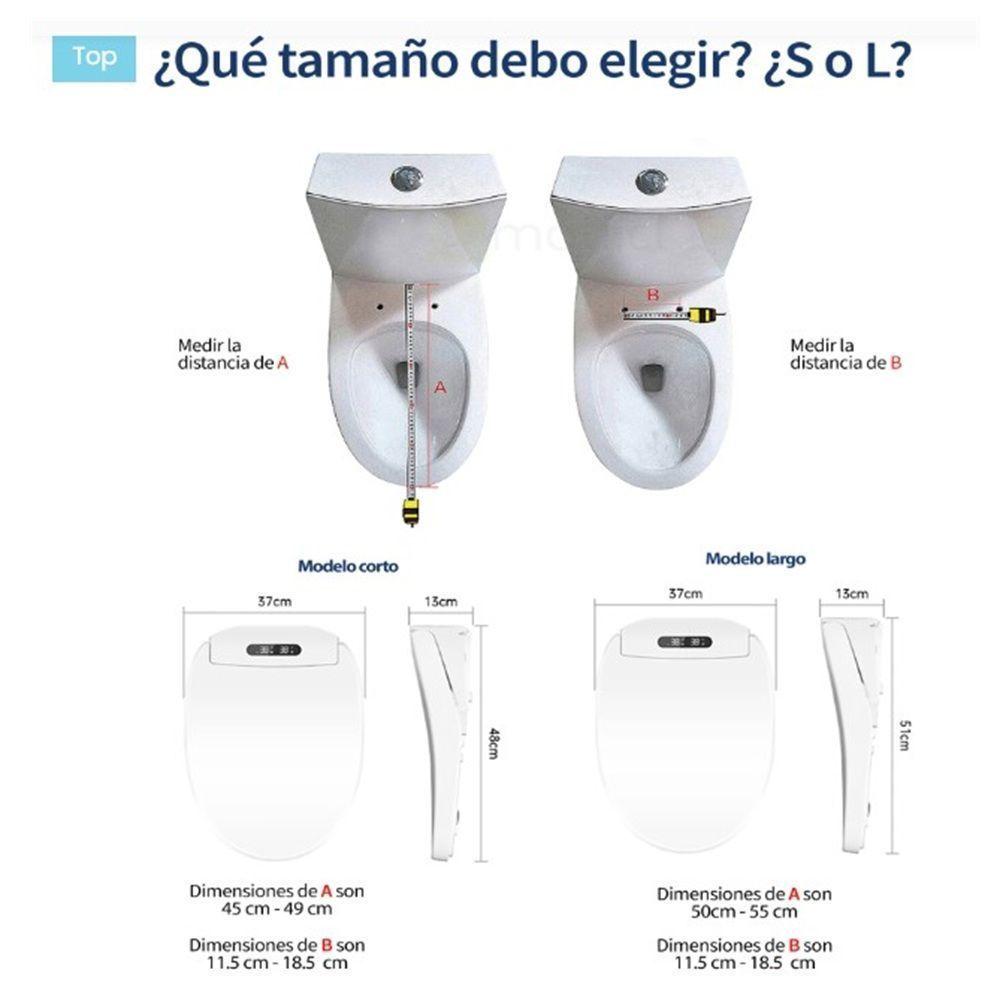 Tapa Asiento de Inodoro Inteligente Bidet BLU107 L con Elevación Automática WC-3