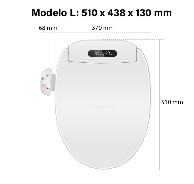 Tapa Asiento de Inodoro Inteligente BLU105 L White Bidet Baño  WC Japonés-1