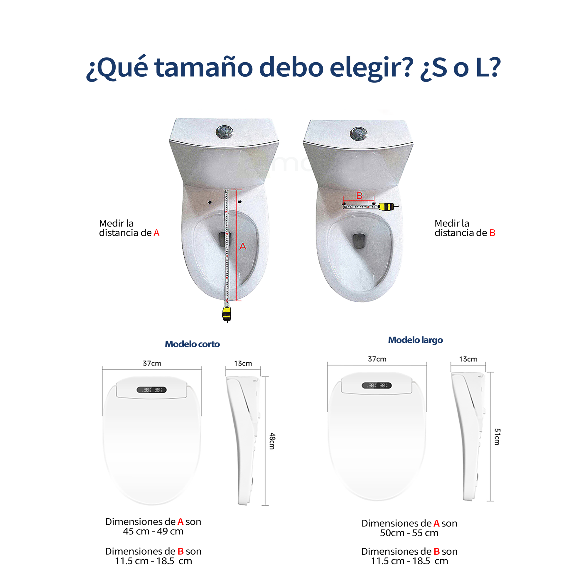 Tapa de Inodoro Inteligente BLU101 L Black Bidé Baño WC Japonés-7