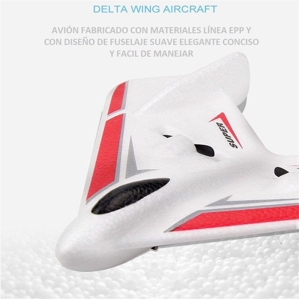 Avión FX-601 Anti-choque a Control remoto - Avión de combate - Ala fija - 2,4G - Rojo-4