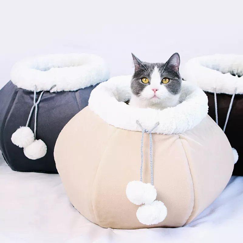 Casa Cama De Gato Tipo Canasto - Indeformable Acolchado-5