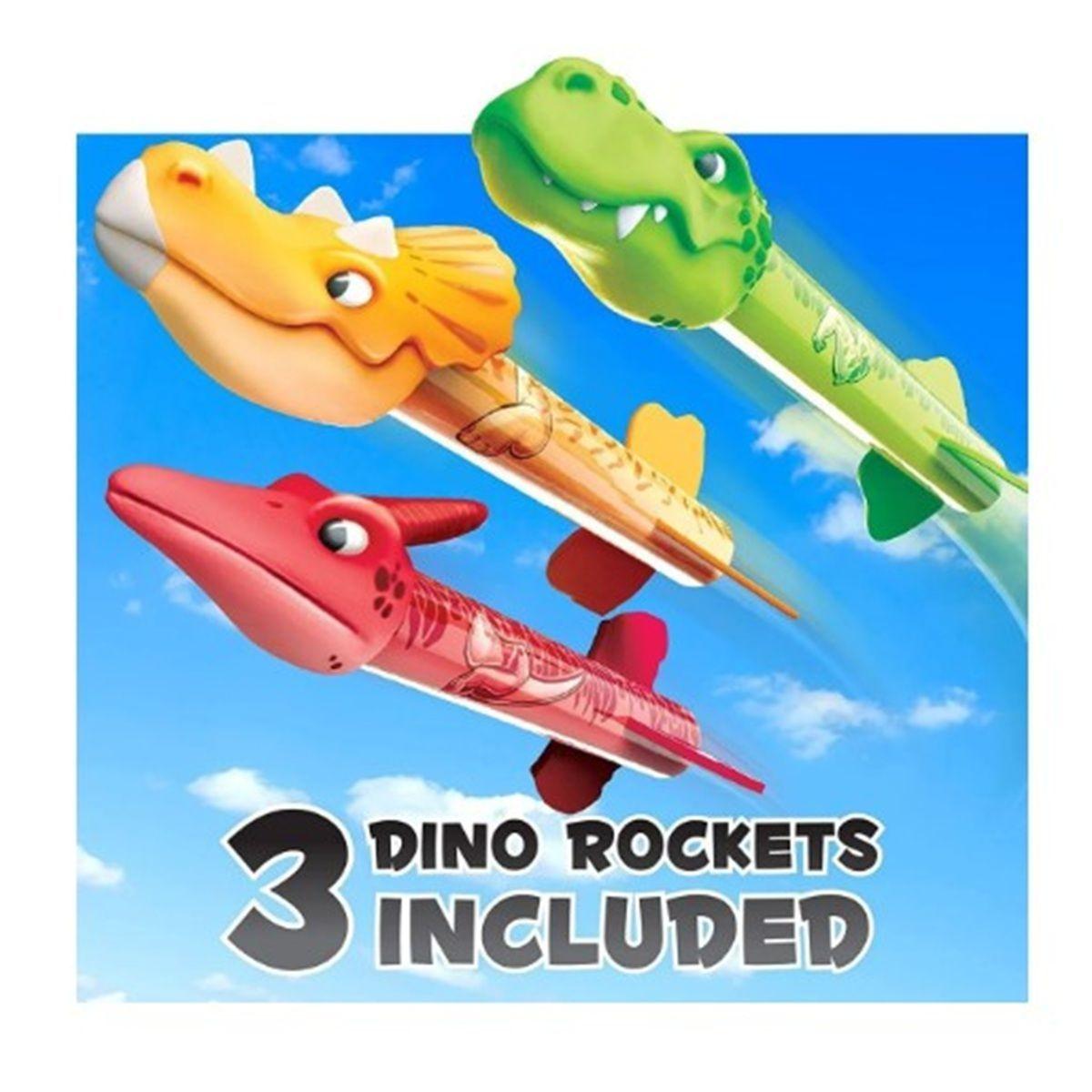 Juego Lanzacohetes Dinosaurios Para Niños Cohetes Voladores Naranja-2