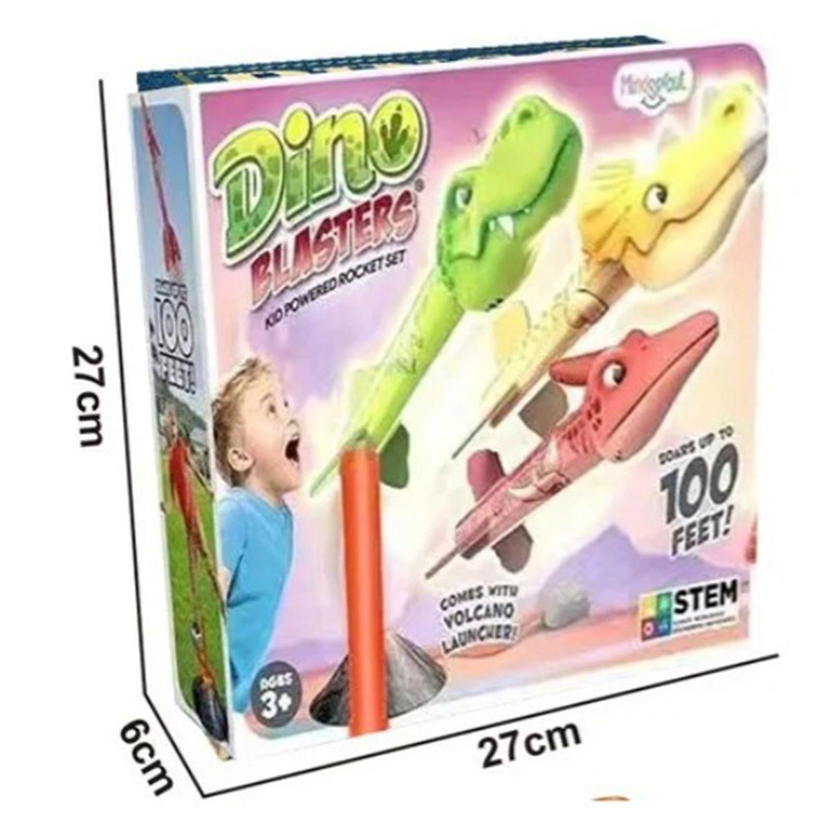 Juego Lanzacohetes Dinosaurios Para Niños Cohetes Voladores Naranja-6