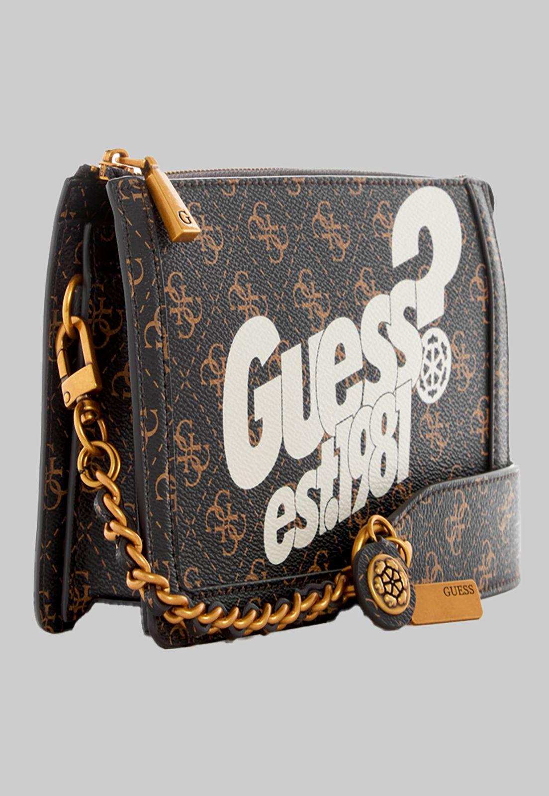 Mini Cartera Guess Abey Multi Cmprtmnt Shldr Bag Bnl Café-1