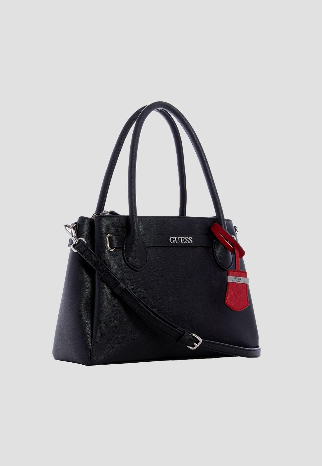 Cartera Brownsville Satchel Bla Negro Guess-1