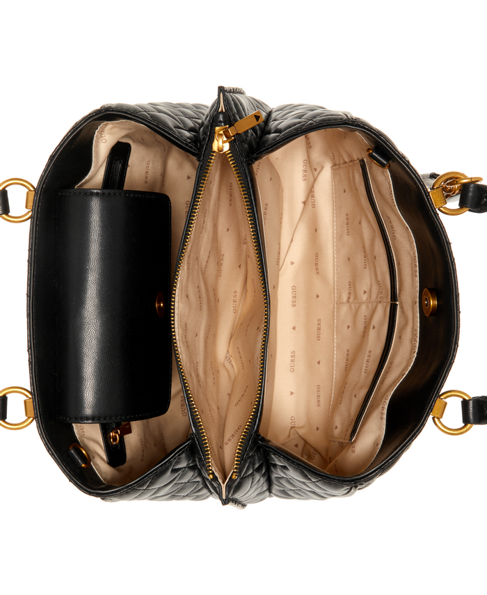 Cartera Guess Elenia Girlfriend Satchel Bla Negro-3