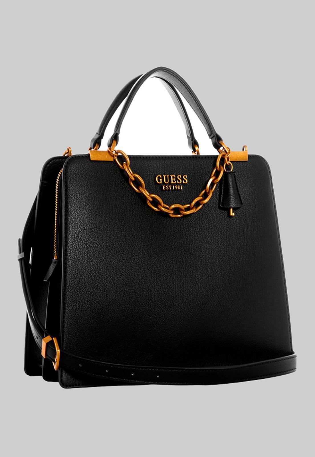 Cartera Kristle Girlfriend Satchel Bla Negro Guess-1